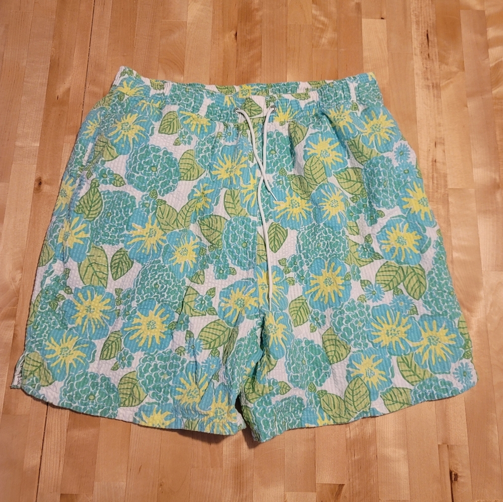 Lilly Pulitzer Vintage Lined Swim Trunks 5.5" Size Medium